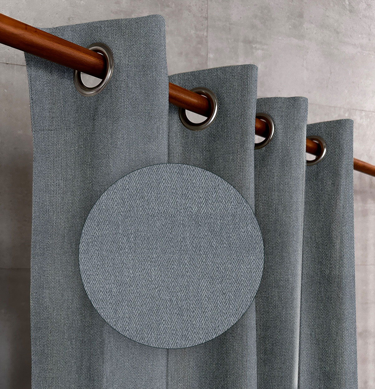 Denim Sky Herringbone Drapes